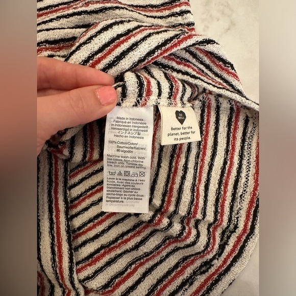 Madewell NWT Knit Striped Puff Short Sleeve Blouse - Picture 9 of 9